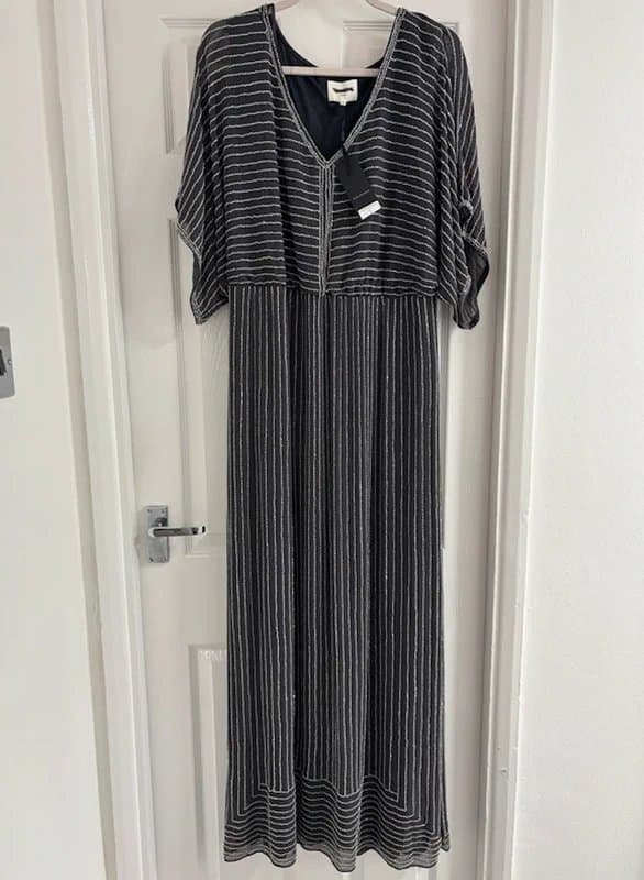 Phase Eight Phase eight grey fully embellished Verina long maxi dress Size 20 RRP 295 new