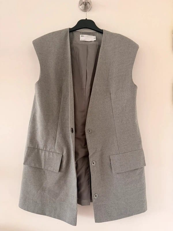 ASOS Design Grey Oversized Waistcoat