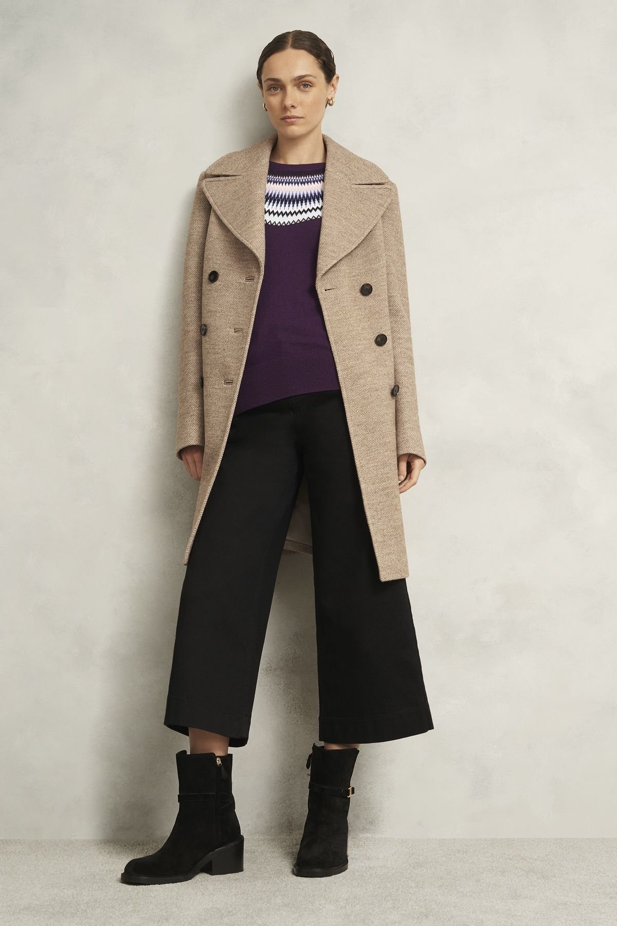 Hobbs London Hobbs London Women's Greta Fairisle Jumper in Aubergine - 3