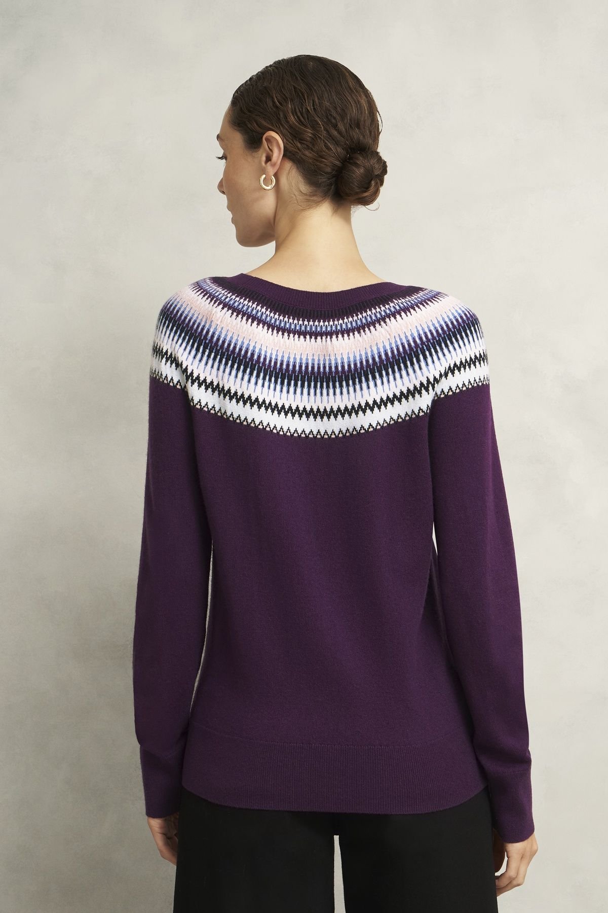 Hobbs London Hobbs London Women's Greta Fairisle Jumper in Aubergine - 4