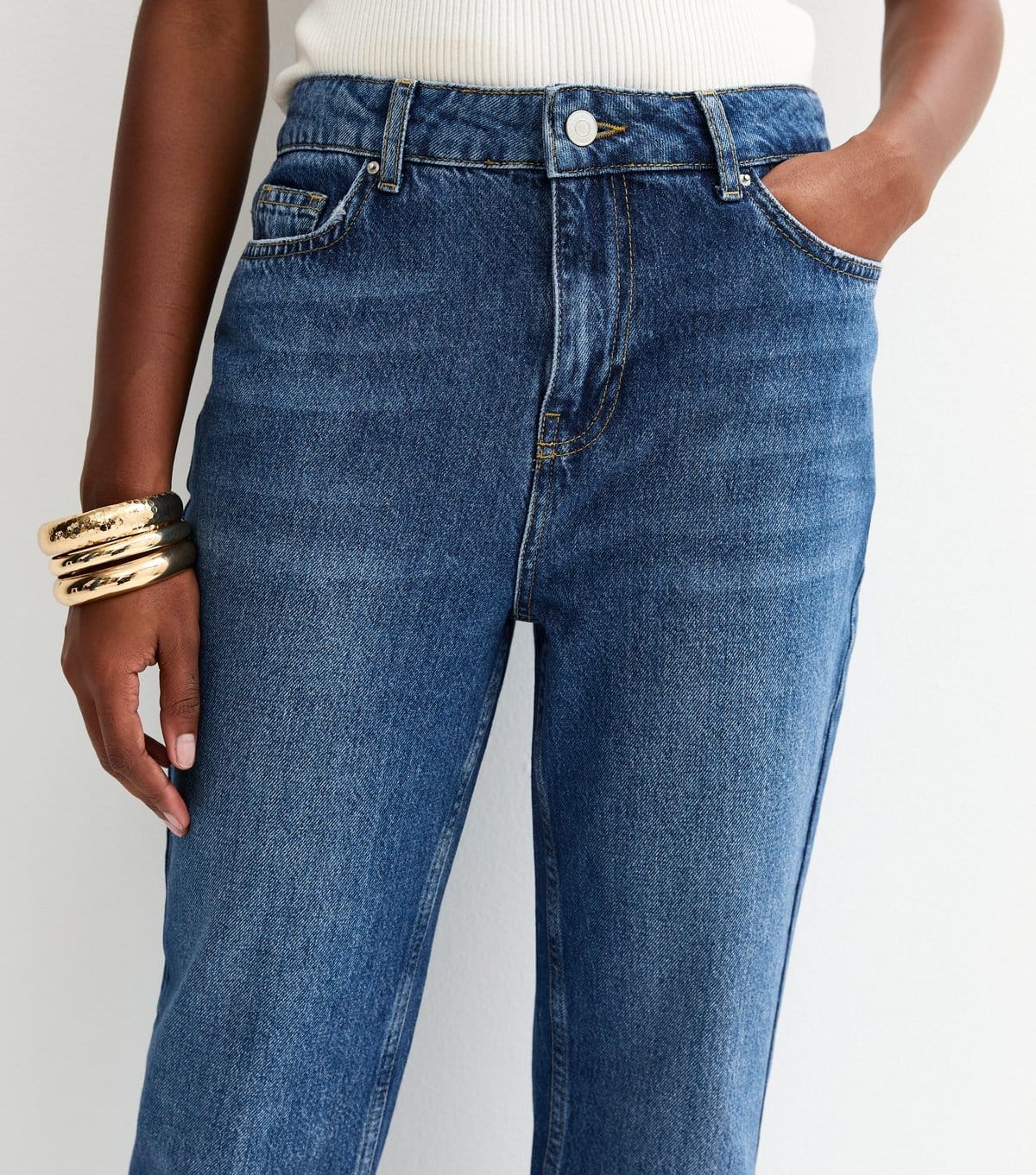 New Look Women's Anica Blue Straight Leg Jeans New Look - 4