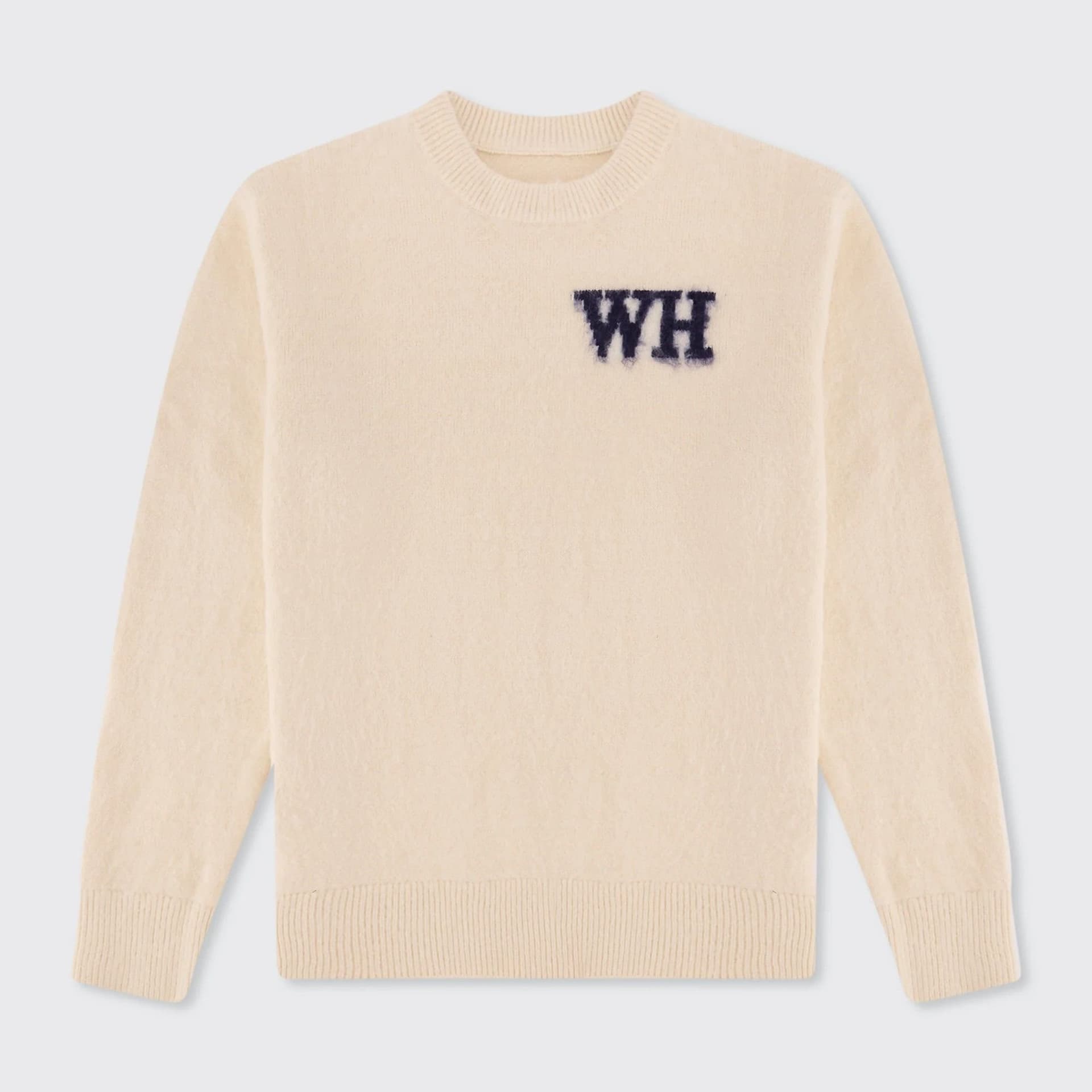Walker & Hunt Walker & Hunt Men's WH Crewneck in Cream