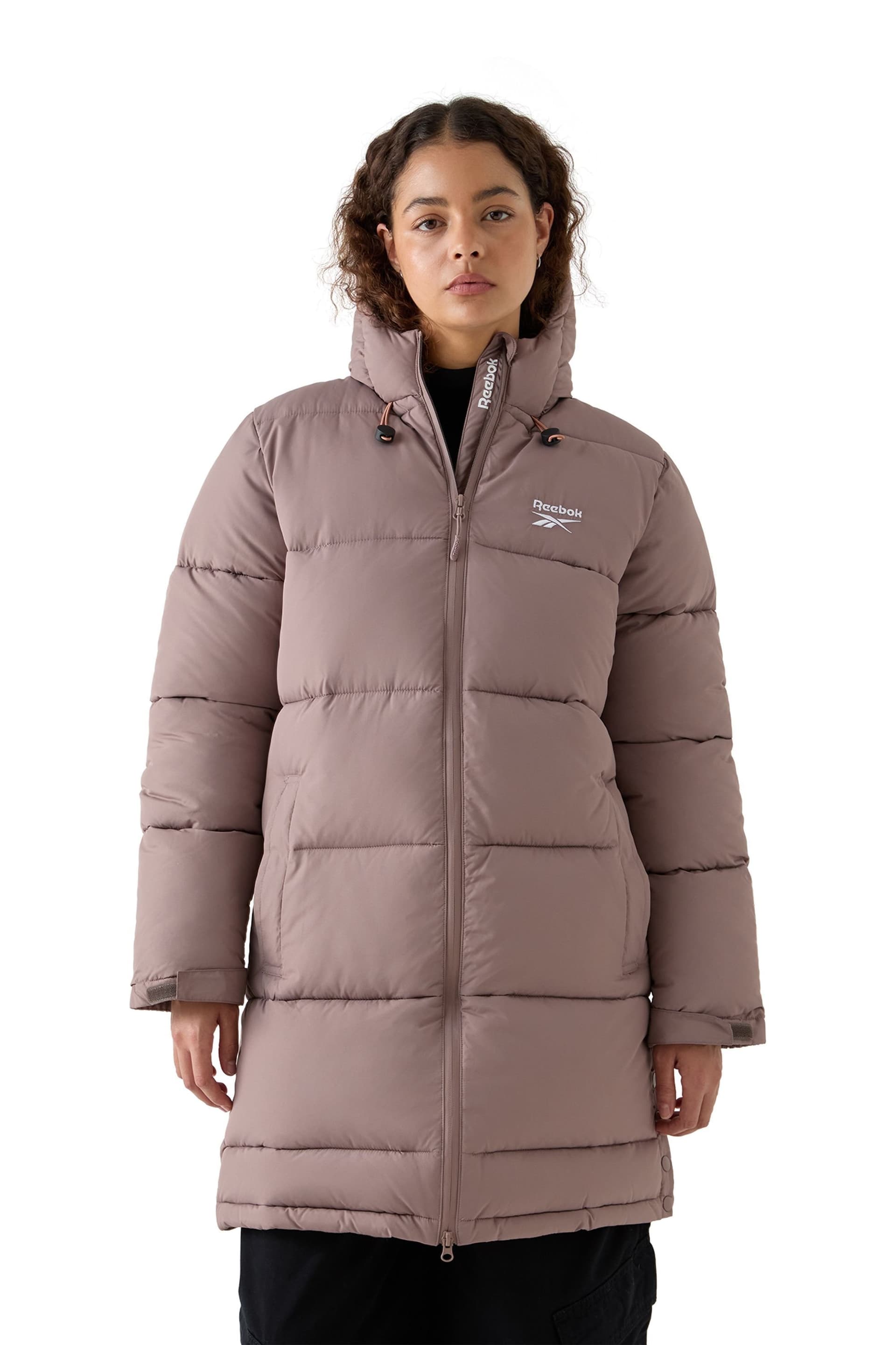 Reebok Reebok Women's Rayna Long Line Puffer Jacket in Light Brown