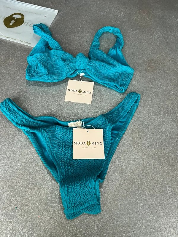 Moda Minx Moda minx teal scrunch bikini 👙 size M - 1