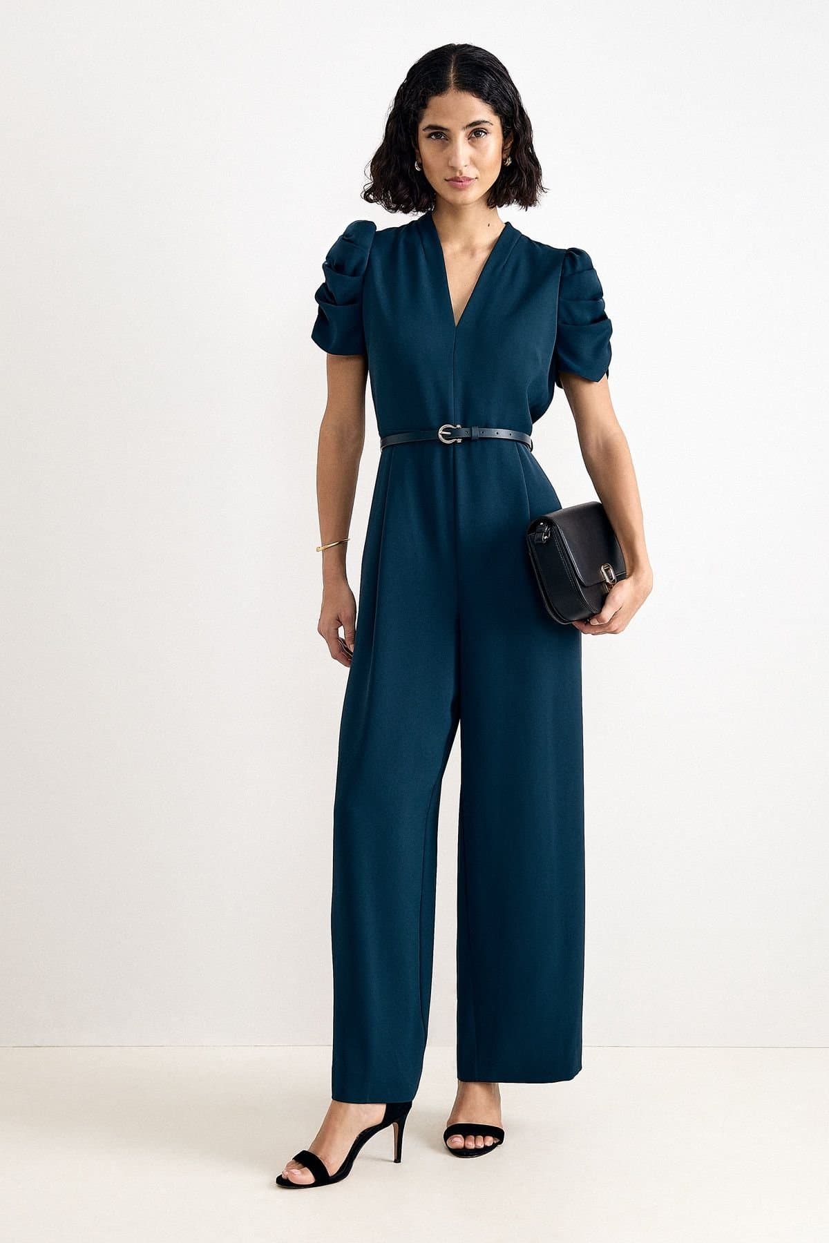 Phase Eight Phase Eight Women's Petite Natasha V-Neck Jumpsuit in Teal
