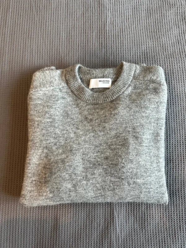 Selected Homme Selected Homme Grey Marl Knit Jumper – Crew Neck, Men’s Medium