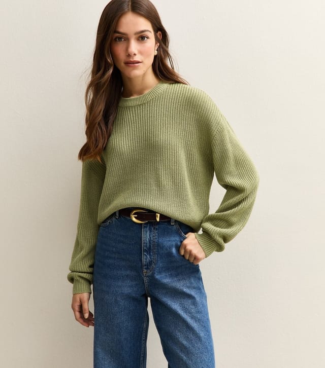 New Look Women's Petite Light Green Knitted Meet-The-Jean Jumper New Look - 3