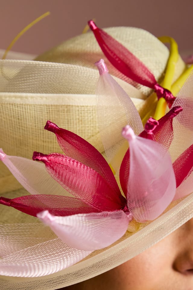 Coast Coast Women's Lisa Tan Flower Detail Fascinator With Curved Edge in Butter - 3