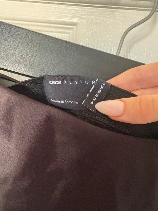 ASOS Design Asos black satin midi skirt