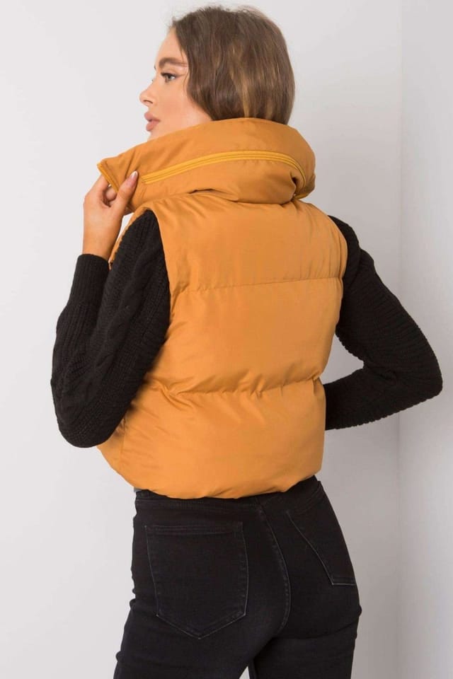 Love Lace Love Lace Women's Utility Hooded Zip Vest with Concealed Hood in Yellow - 3