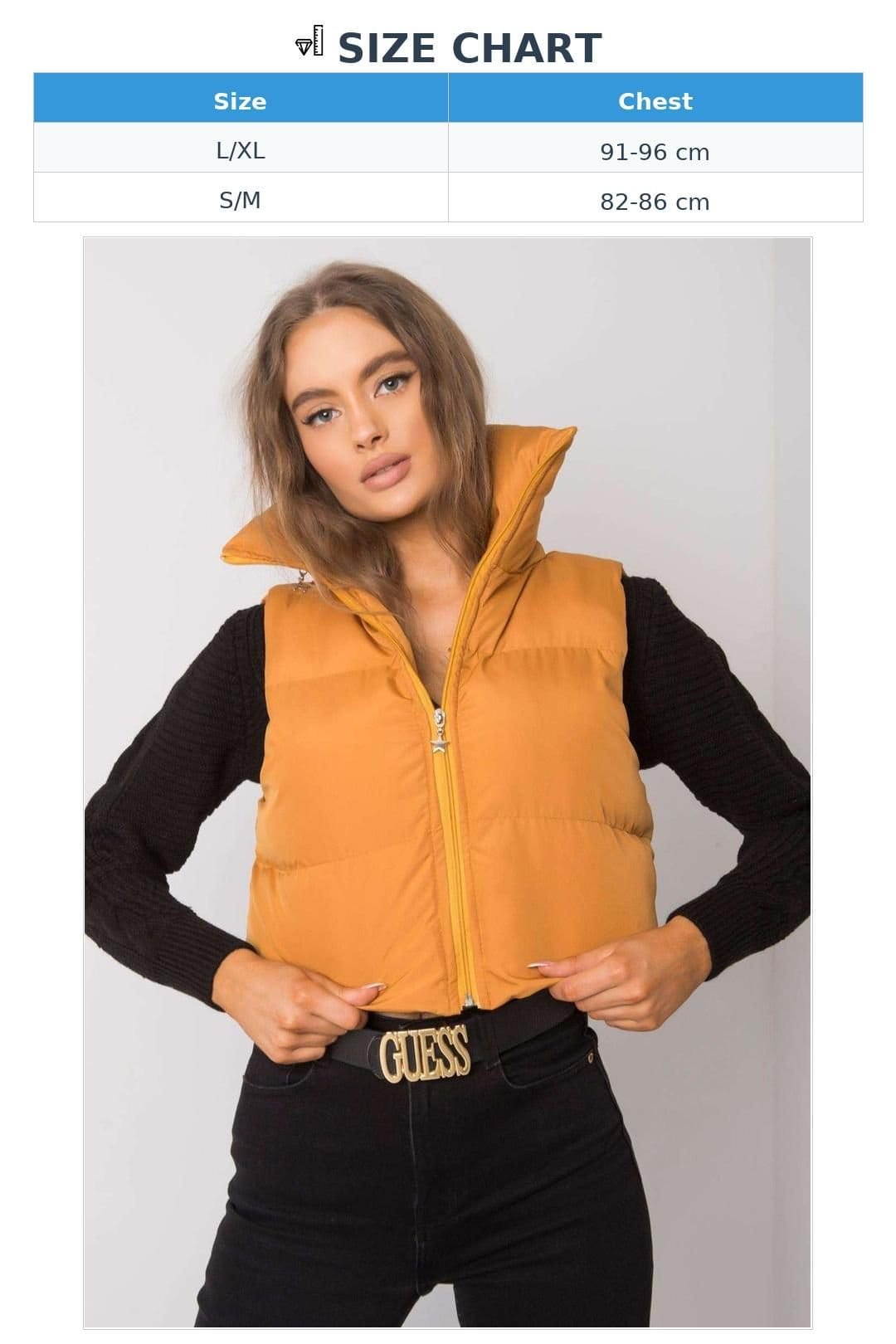 Love Lace Love Lace Women's Utility Hooded Zip Vest with Concealed Hood in Yellow - 4