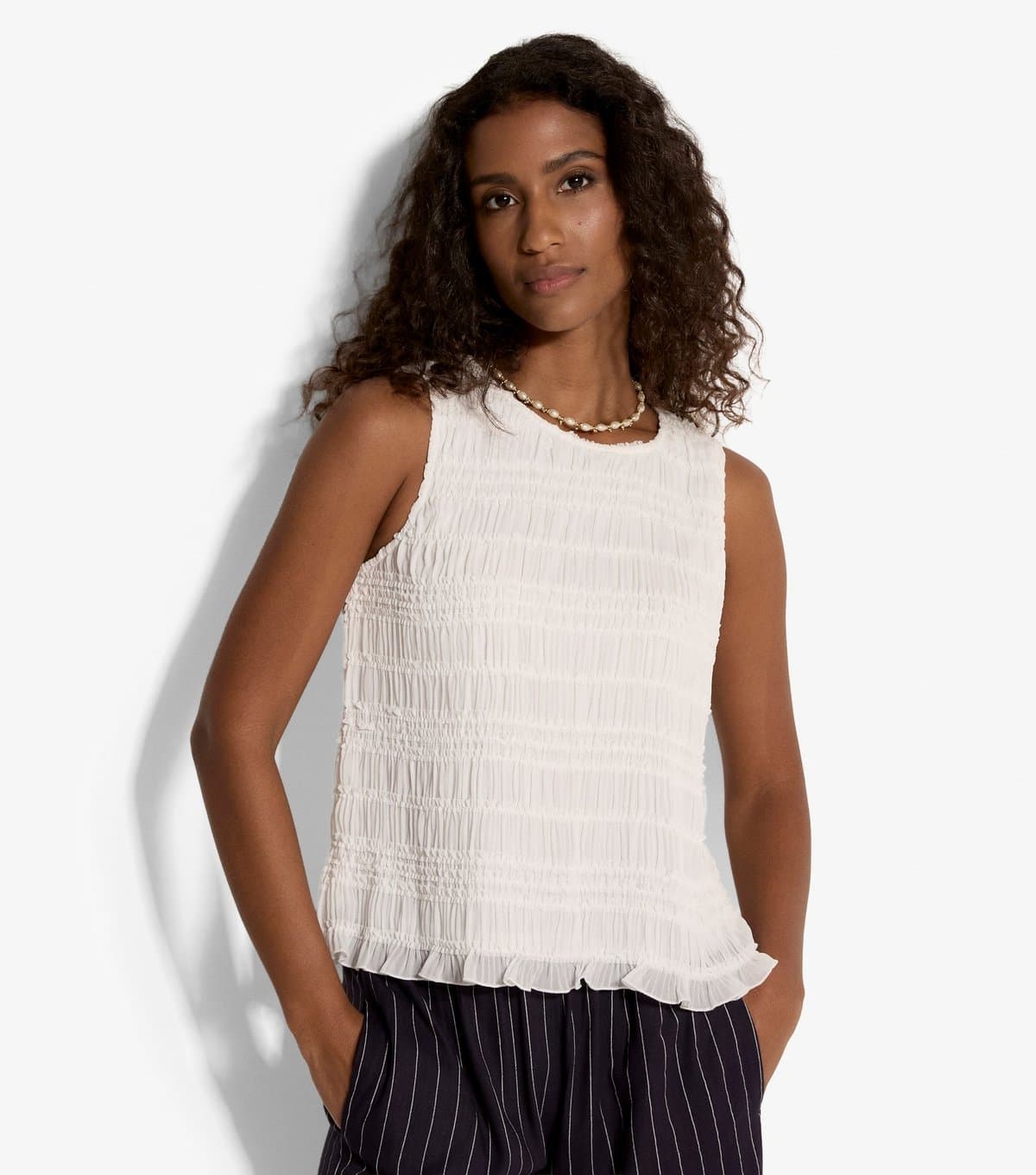 Apricot Women's Cream Ruched Sleeveless Top Apricot New Look