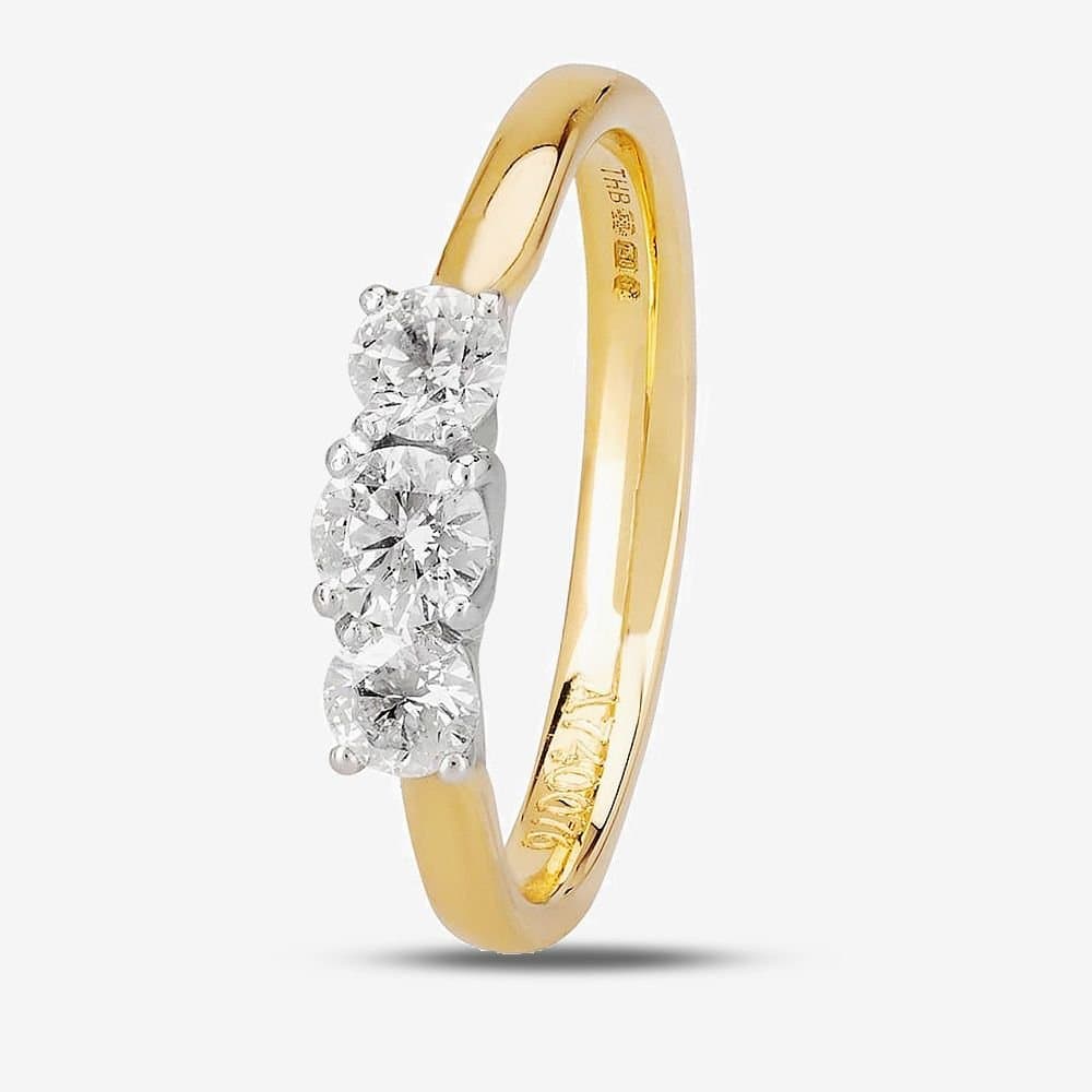 1888 collection 1888 collection Women's 18ct Gold 0.57ct Diamond Trilogy Ring