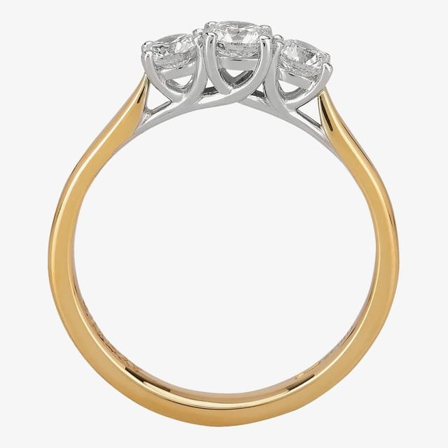 1888 collection 1888 collection Women's 18ct Gold 0.57ct Diamond Trilogy Ring - 2