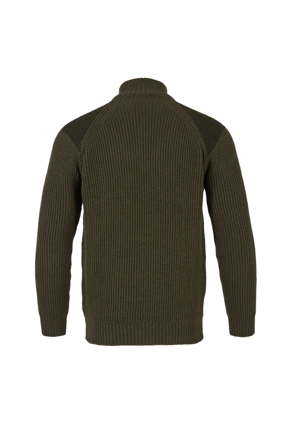 Celtic & Co Celtic & Co Men's British Ribbed Half Zip Sweater in Dark Olive - 4