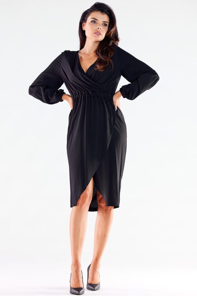 Love Lace Love Lace Women's Feminine Long Sleeve Cocktail Dress in Poland in Black - 2