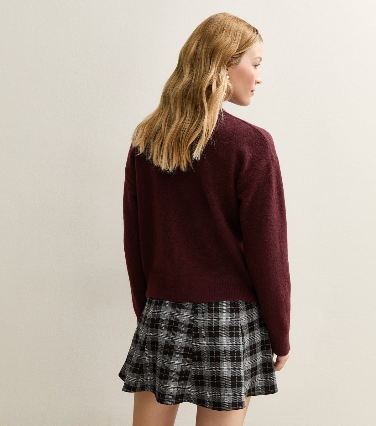 New Look Women's Burgundy Crew Neck Knit Cardigan New Look - 4