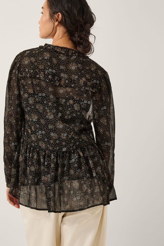 Monsoon Monsoon Women's Clara Dotwork Print Blouse Black - 2
