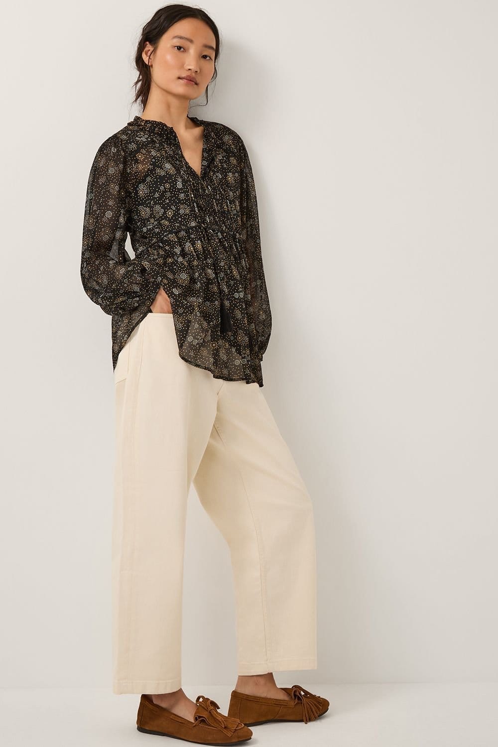 Monsoon Monsoon Women's Clara Dotwork Print Blouse Black - 4