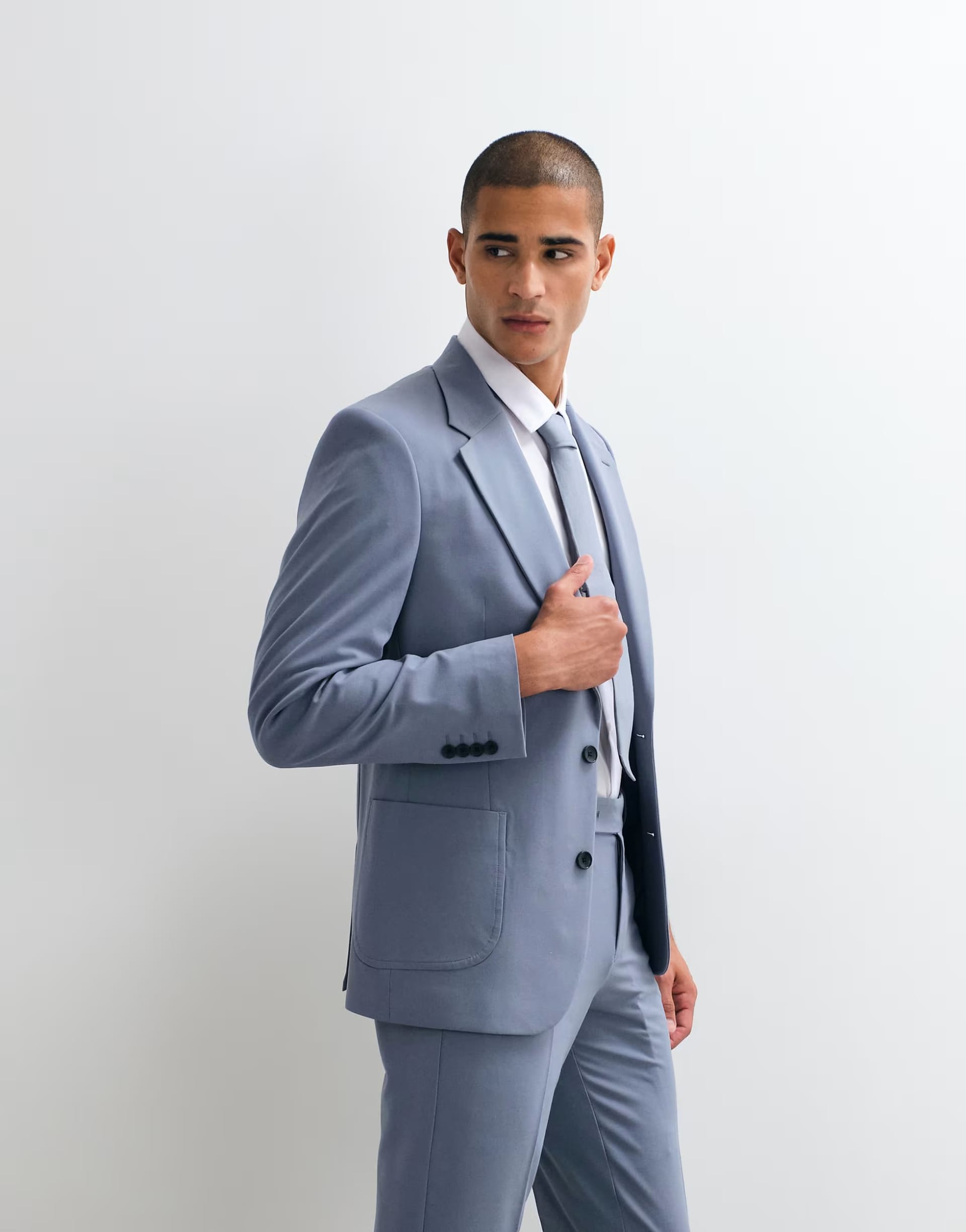 ASOS DESIGN FlexMax™ Slim Suit Jacket in Mid Blue