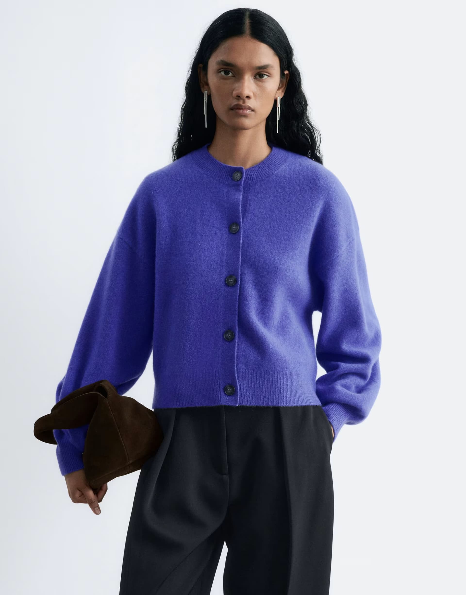 ASOS & Other Stories boiled wool cardigan in purple