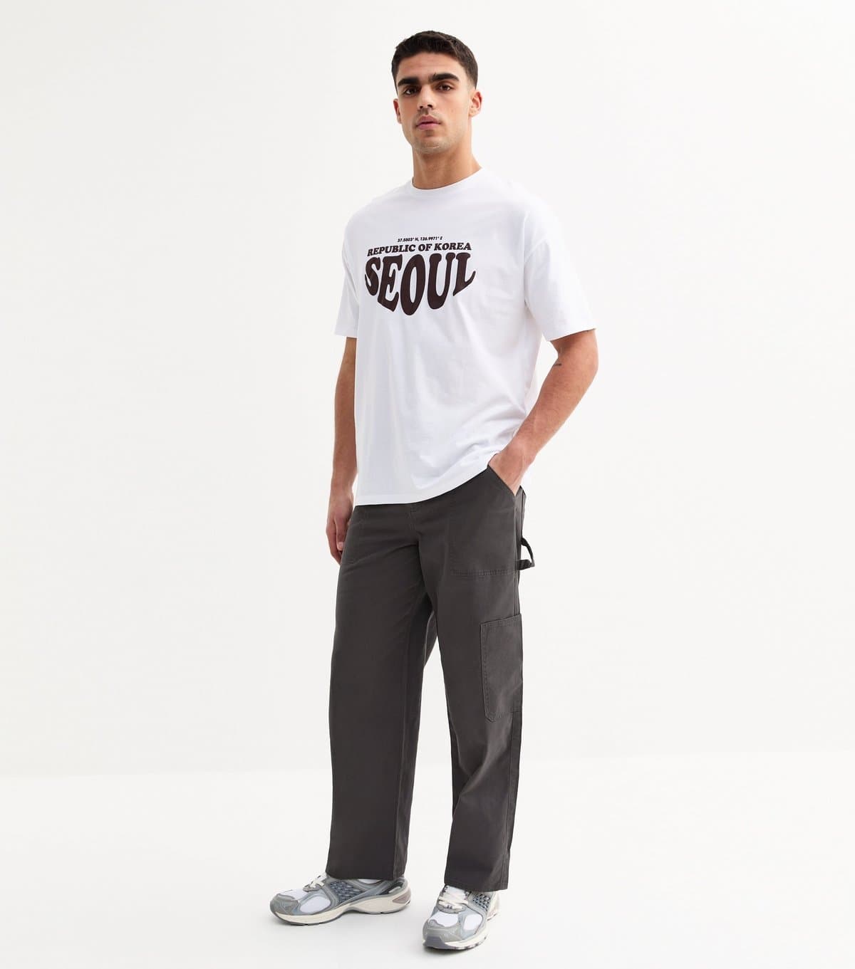 New Look New Look Dark Grey Relaxed Cotton Carpenter Trousers
