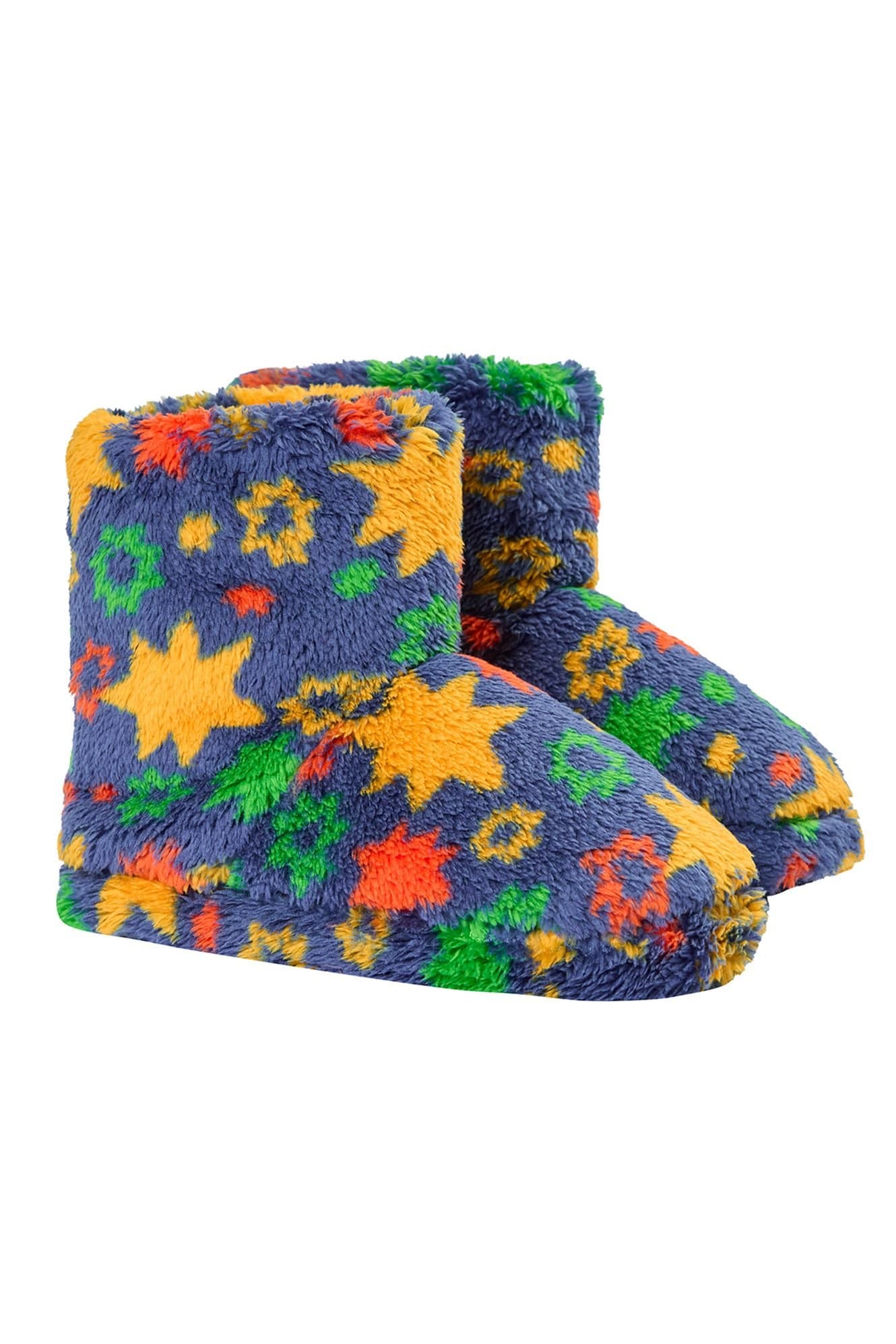 Frugi Frugi Men's Cosy Fleece Slippers in Blue