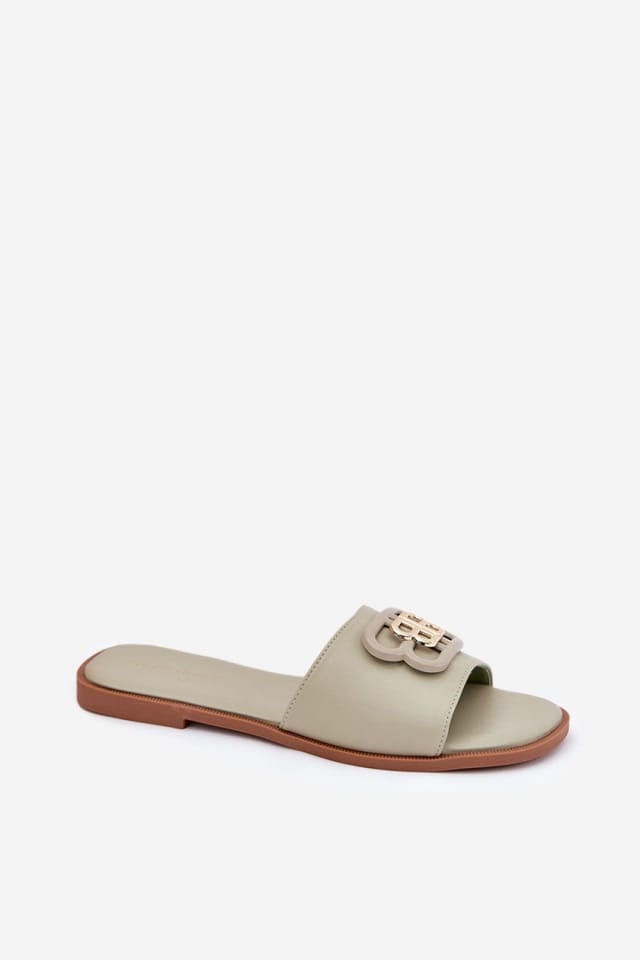 Love Lace Love Lace Women's Elegant Flat Sandals with Drative Strap Daily Wear in Khaki - 2