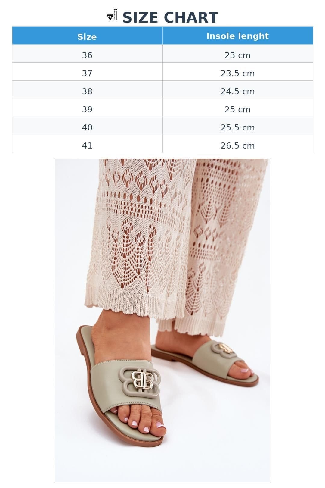Love Lace Love Lace Women's Elegant Flat Sandals with Drative Strap Daily Wear in Khaki - 4
