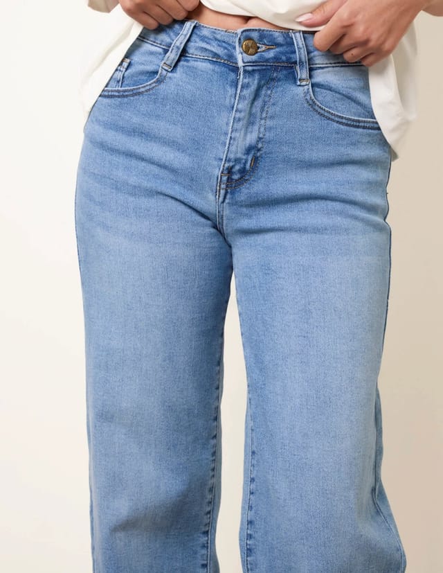 Blue Vanilla Hem Wide Leg Soft Jeans - 3