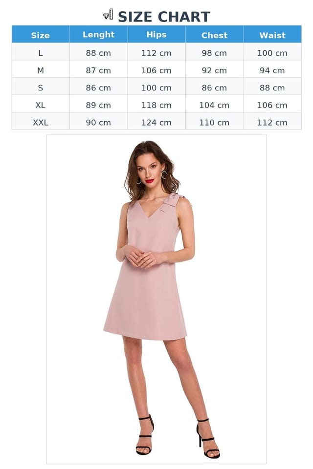 Love Lace Love Lace Women's Versatile Trapeze Dress with Shoulder Bow in Pink - 3
