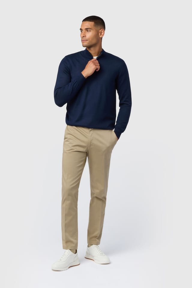 Melka Melka Men's Zip Neck Jumper in Navy - 2