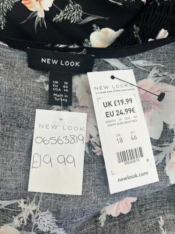 New Look New Look Maxi Dress Size 18 Black Floral V-Neck Womens NEW EU 46 RRP £19.99