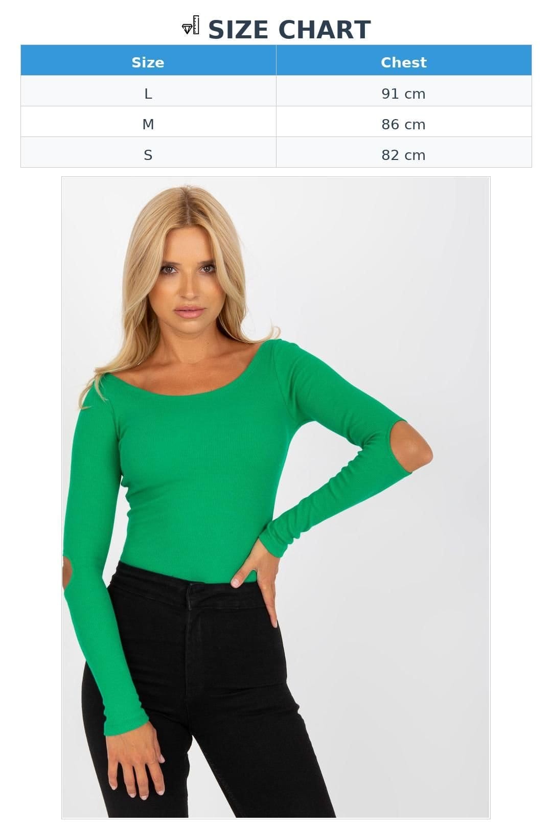 Love Lace Love Lace Women's Long Sleeve Boat Neck Blouse With Back Cutout in Green - 4