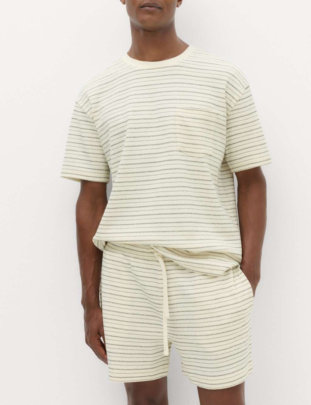 Marks & Spencer M&S Cotton Rich Textured Shorts Natural