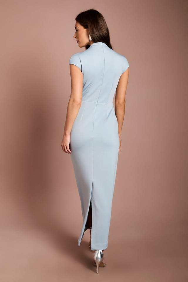 Coast Coast Women's Pearl Cap Sleeve Ponte Maxi Dress in Light Blue - 3