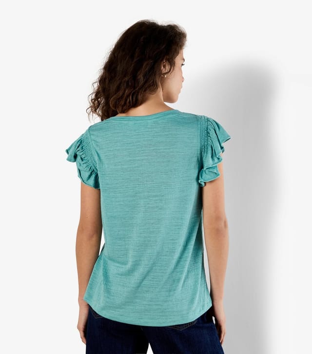 Apricot Women's Bright Blue Ruffle Sleeve T-Shirt Apricot New Look - 3