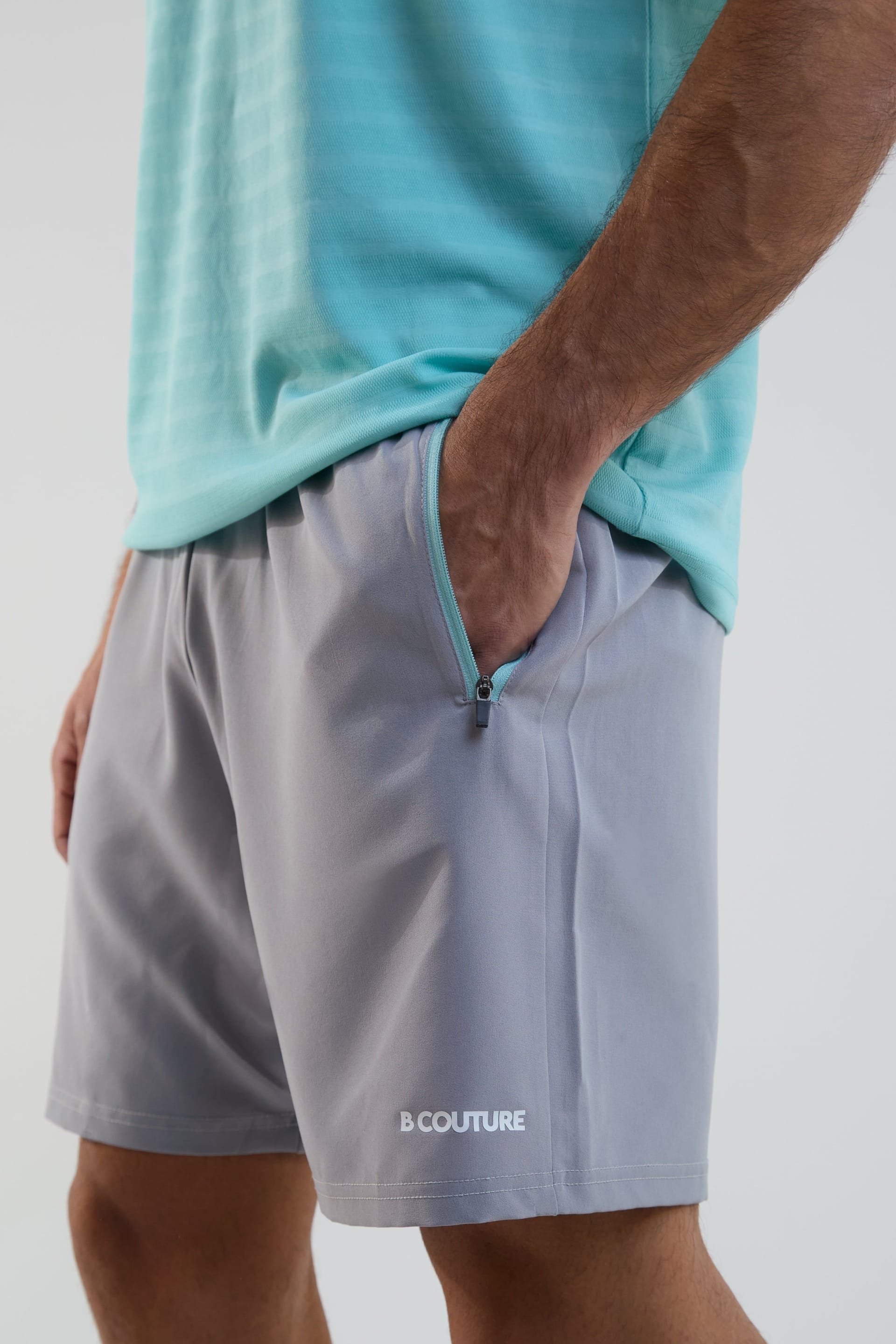 BCouture BCouture Men's Gym Shorts & T-Shirt Set in Light Blue - 4