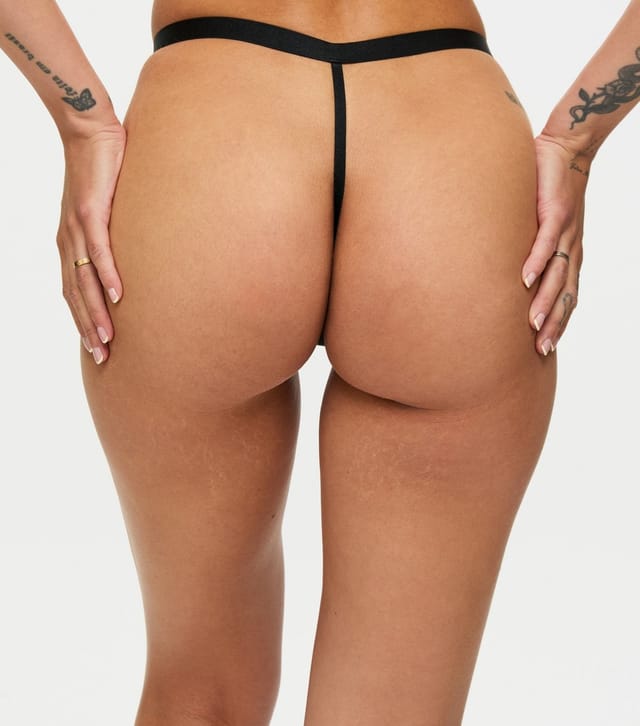 Ann Summers Women's Black Lace Buckle Detail G-String Ann Summers New Look - 3