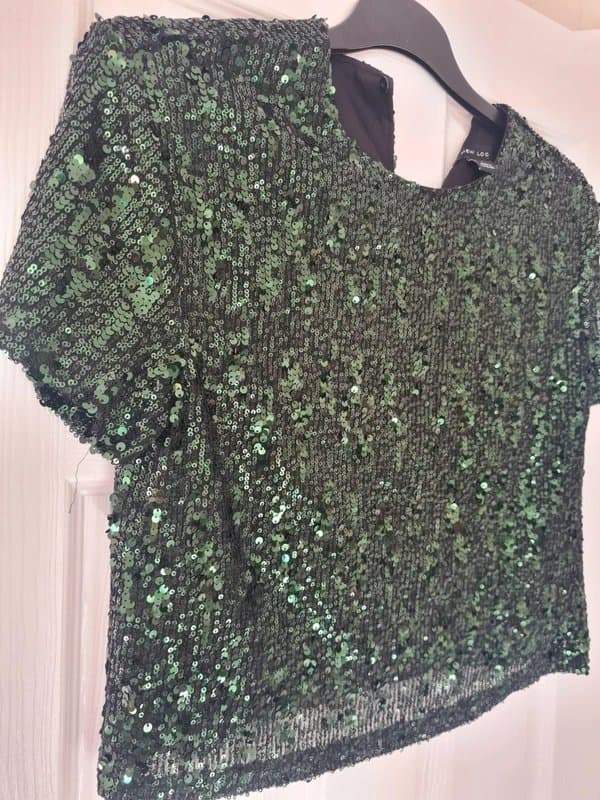 New Look green sequin top