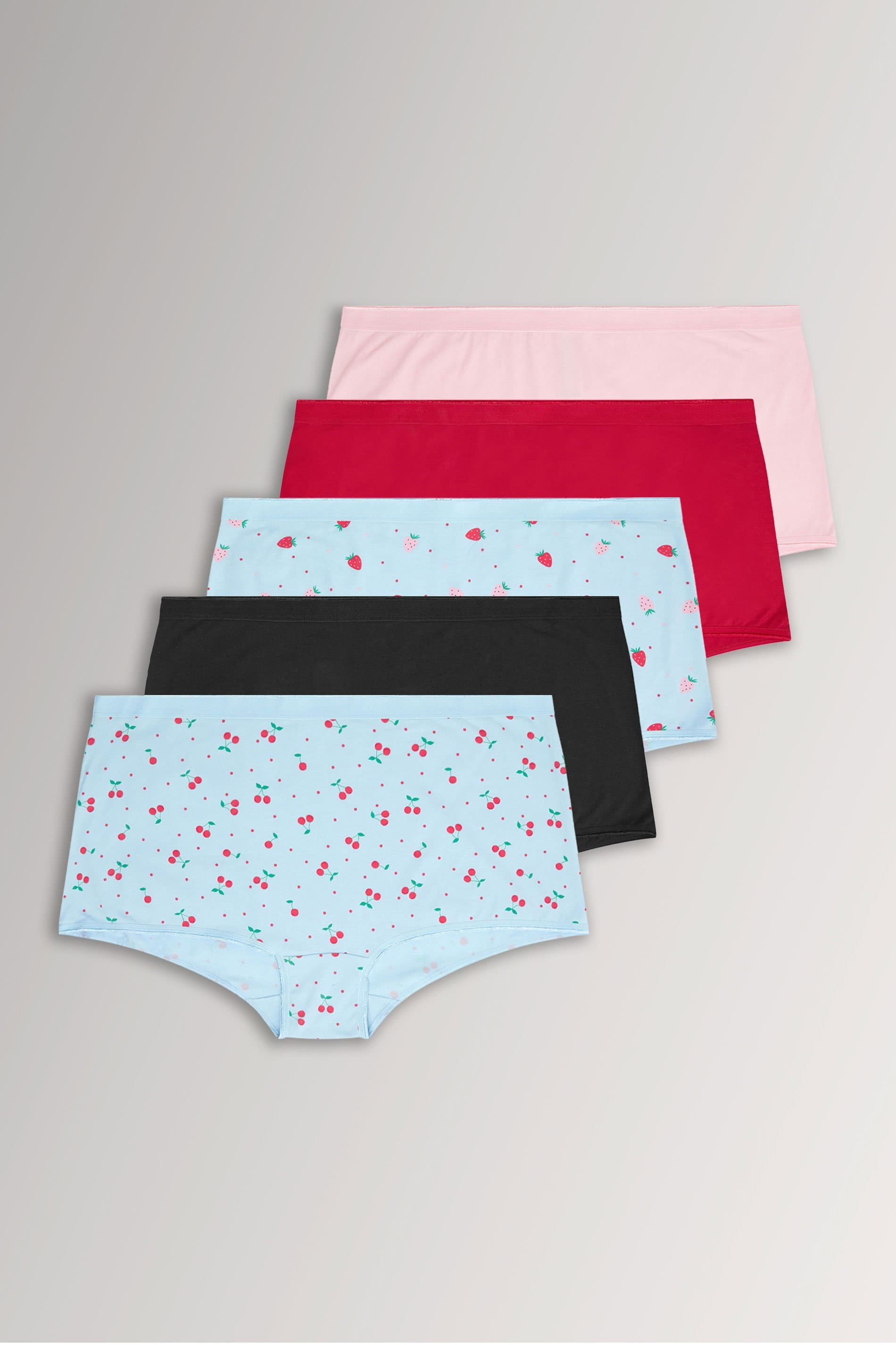 Yours 5 Pack Plus Size Blue Berry Print Shorts