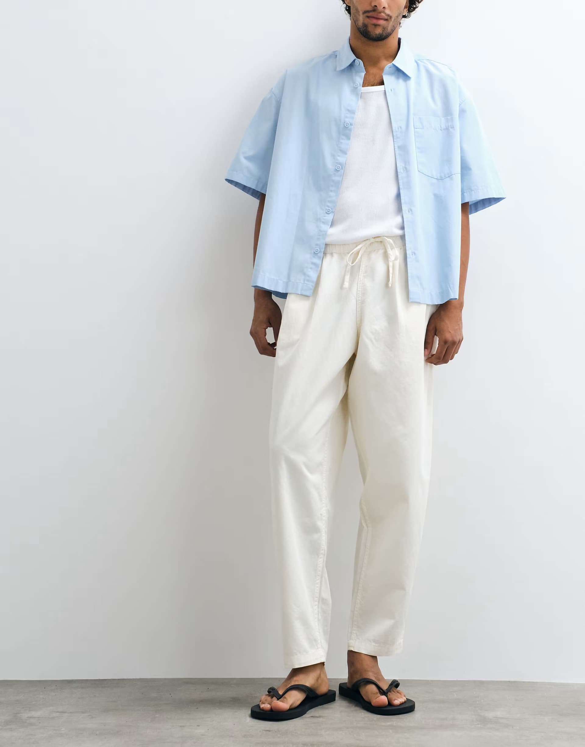 ASOS ASOS DESIGN relaxed barrel trouser in ecru