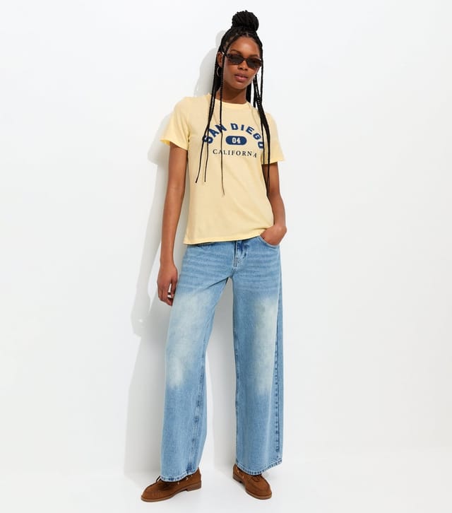 New Look Women's Light Yellow San Diego Print T-Shirt New Look - 3