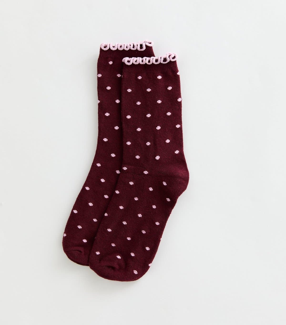 New Look Red Polka Dot Frill Trim Socks New Look