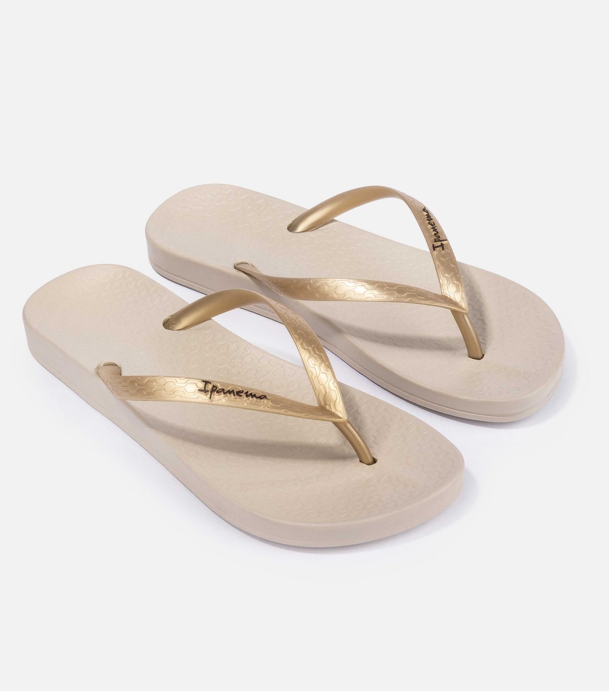 Ipanema Women's Tan and Gold Anatomica Flip Flops Ipanema New Look - 3