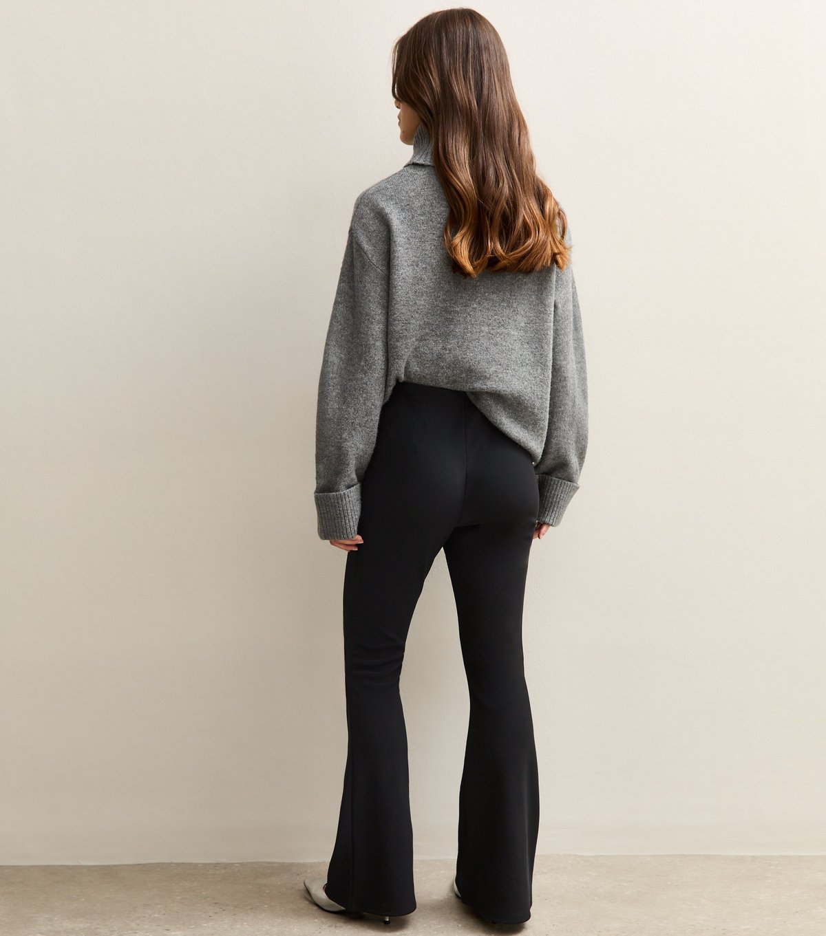 New Look Women's Petite Black Ottoman Rib Flared Leggings New Look - 4