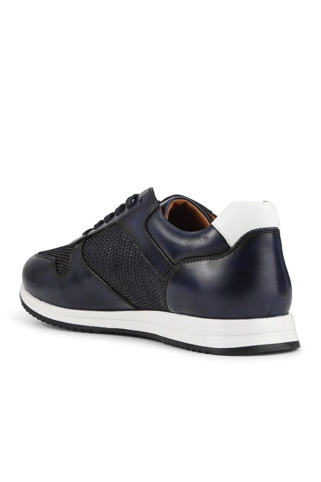 Jones Bootmaker Jones Bootmaker Men's St Louis Casual Leather Lace Up Trainers in Navy - 3