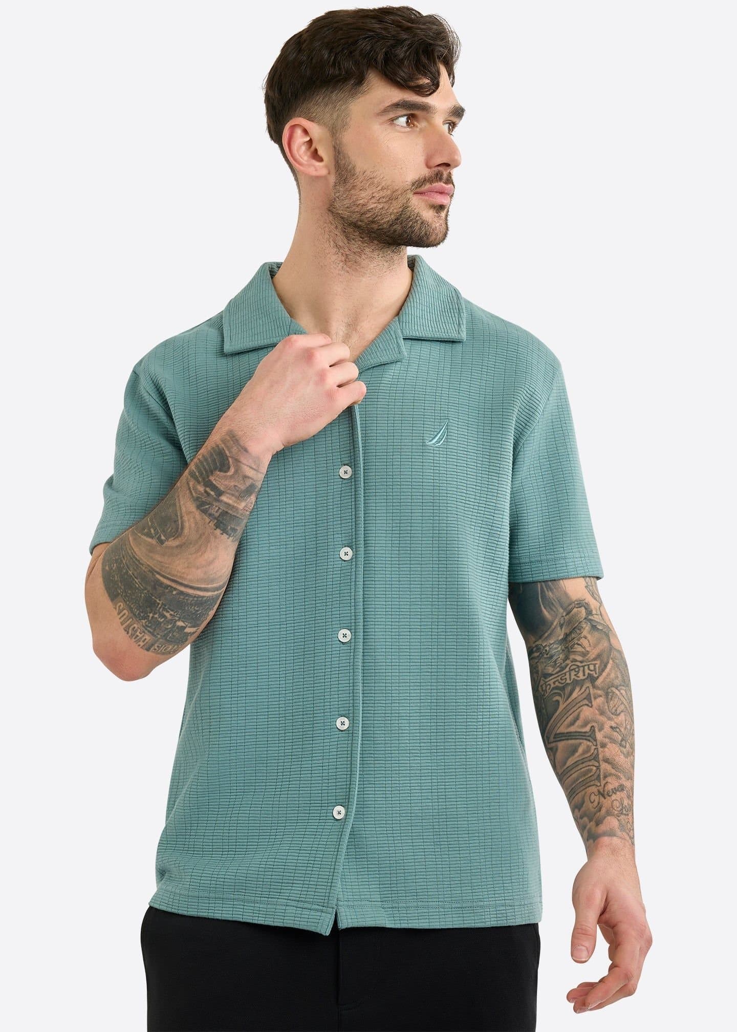 Nautica Nautica Men's Lundy SS Shirt in Mid Grey