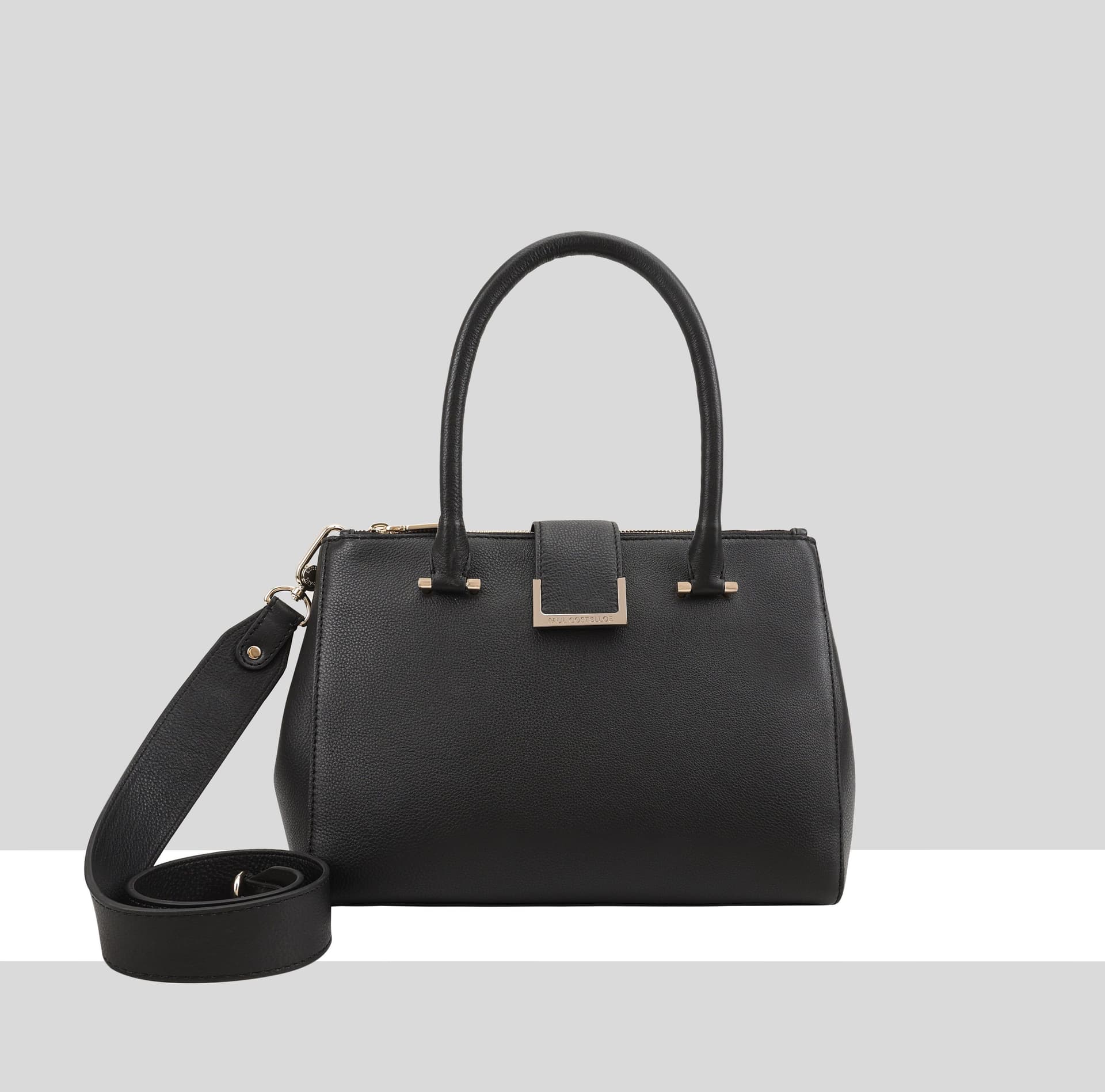 Paul Costelloe Paul Costelloe Women's Miami Leather Shoulder Bag in Jet Black