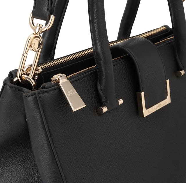 Paul Costelloe Paul Costelloe Women's Miami Leather Shoulder Bag in Jet Black - 3